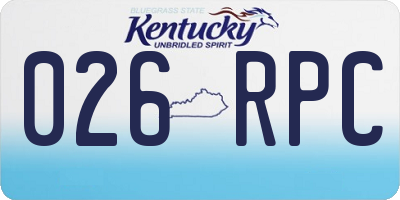 KY license plate 026RPC