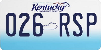 KY license plate 026RSP