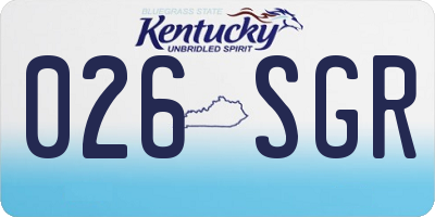 KY license plate 026SGR