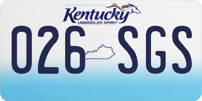 KY license plate 026SGS