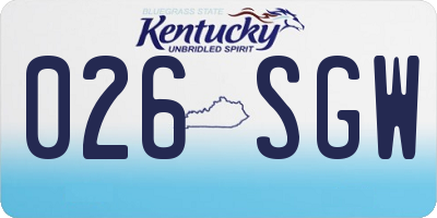KY license plate 026SGW