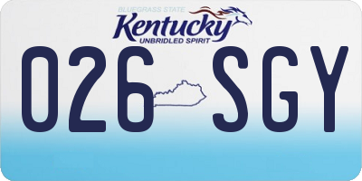 KY license plate 026SGY
