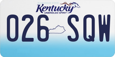 KY license plate 026SQW