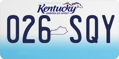 KY license plate 026SQY