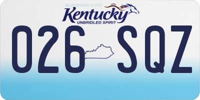 KY license plate 026SQZ