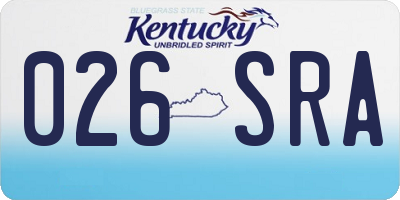 KY license plate 026SRA