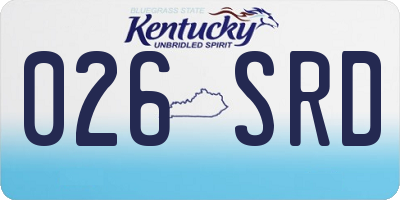 KY license plate 026SRD