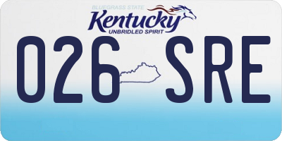 KY license plate 026SRE