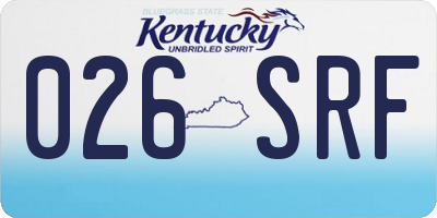 KY license plate 026SRF