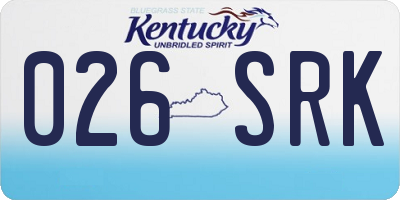 KY license plate 026SRK
