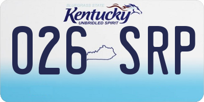 KY license plate 026SRP