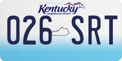 KY license plate 026SRT