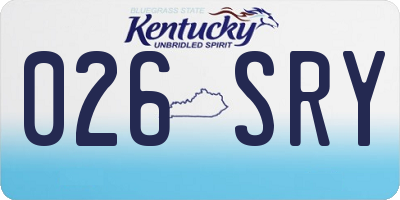 KY license plate 026SRY