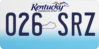 KY license plate 026SRZ