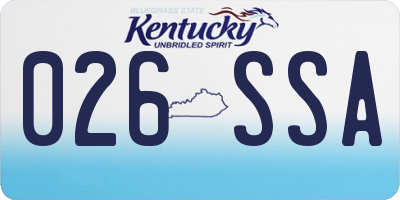 KY license plate 026SSA