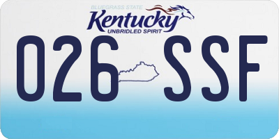 KY license plate 026SSF
