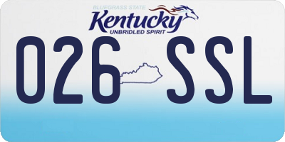 KY license plate 026SSL