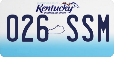 KY license plate 026SSM