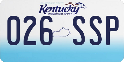 KY license plate 026SSP