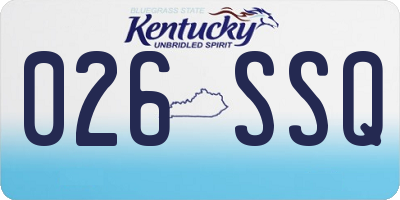 KY license plate 026SSQ