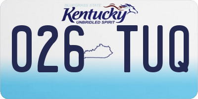 KY license plate 026TUQ