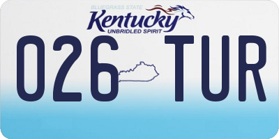 KY license plate 026TUR