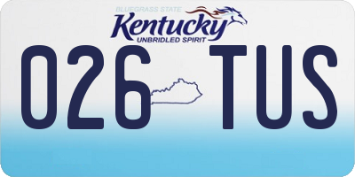 KY license plate 026TUS