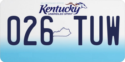 KY license plate 026TUW