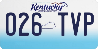 KY license plate 026TVP