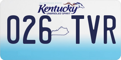 KY license plate 026TVR