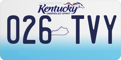KY license plate 026TVY