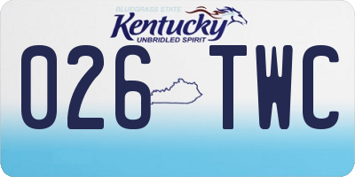 KY license plate 026TWC