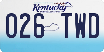 KY license plate 026TWD