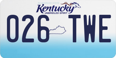 KY license plate 026TWE