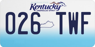 KY license plate 026TWF