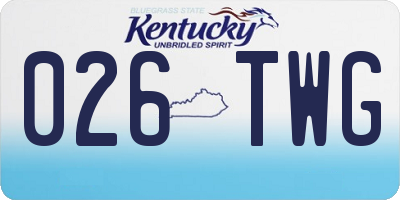 KY license plate 026TWG
