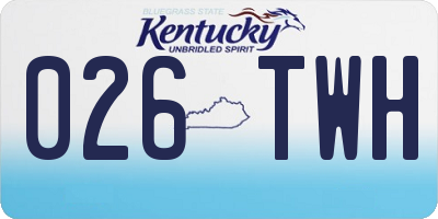 KY license plate 026TWH