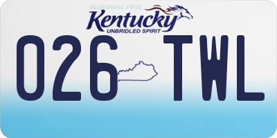 KY license plate 026TWL
