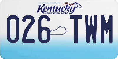 KY license plate 026TWM