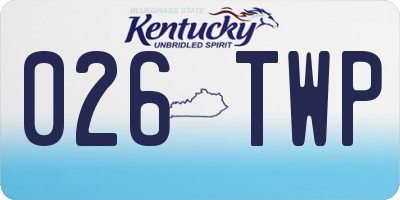 KY license plate 026TWP