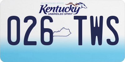 KY license plate 026TWS