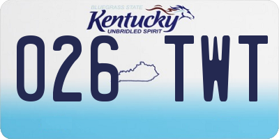 KY license plate 026TWT