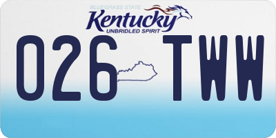 KY license plate 026TWW