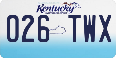 KY license plate 026TWX