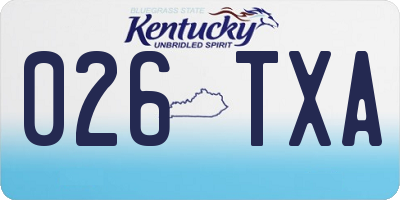 KY license plate 026TXA