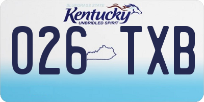 KY license plate 026TXB