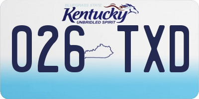 KY license plate 026TXD
