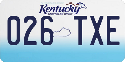 KY license plate 026TXE