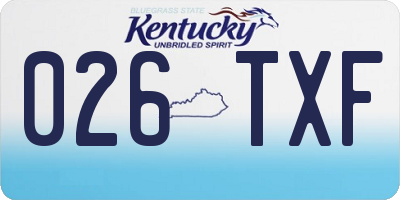 KY license plate 026TXF