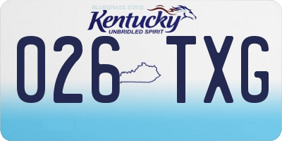 KY license plate 026TXG
